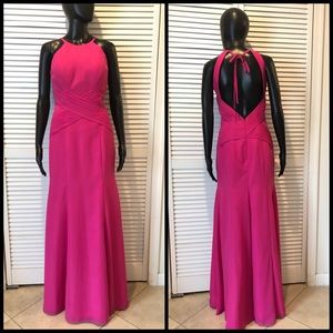 JJ House Fuchsia Chiffon Mermaid Dress